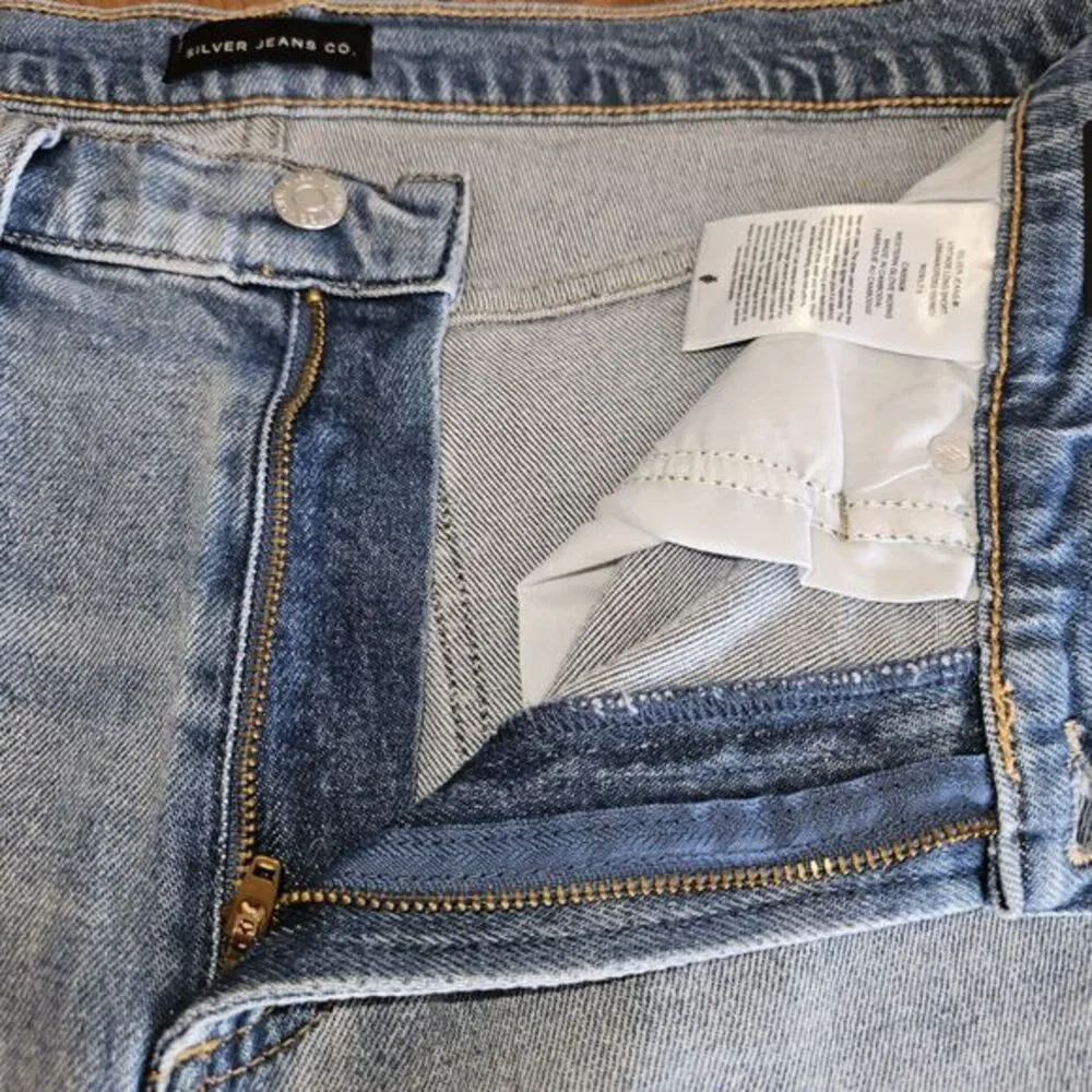 Silver Jeans Co. Womens‎ Vintage Long Shorts High Rise Indigo Blue Denim Size 29